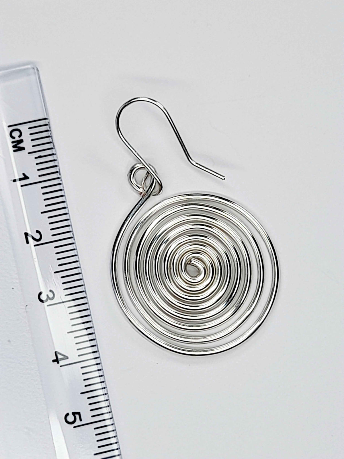 Handmade Large Silver Spiral Earrings, Lightweight, Statement & Non‑Tarnish