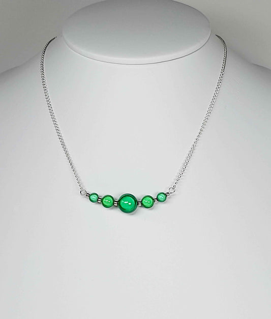 Bright Green Miracle Bead Necklace, Handmade, Lightweight 18‑Inch Necklace