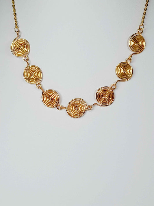 Super Swirly Gold Spiral Necklace