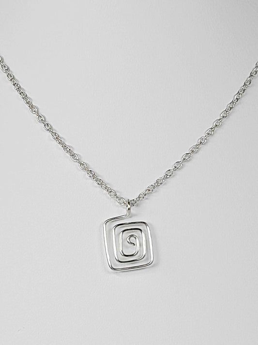 Elegant Handmade Silver Spiral Pendant Necklace, Lightweight & Gift‑Ready