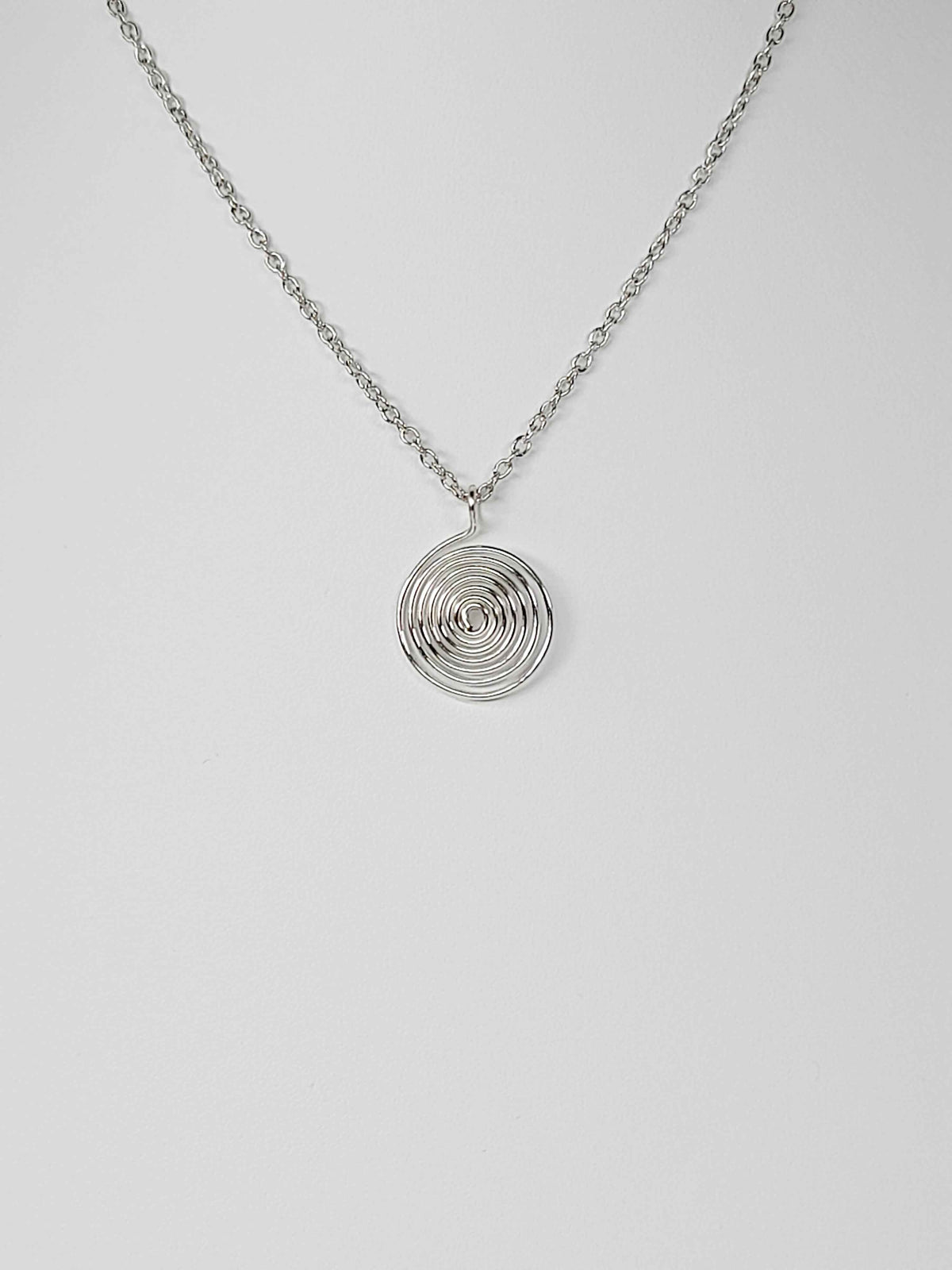 Elegant Handmade Silver Spiral Pendant Necklace, Lightweight & Gift‑Ready