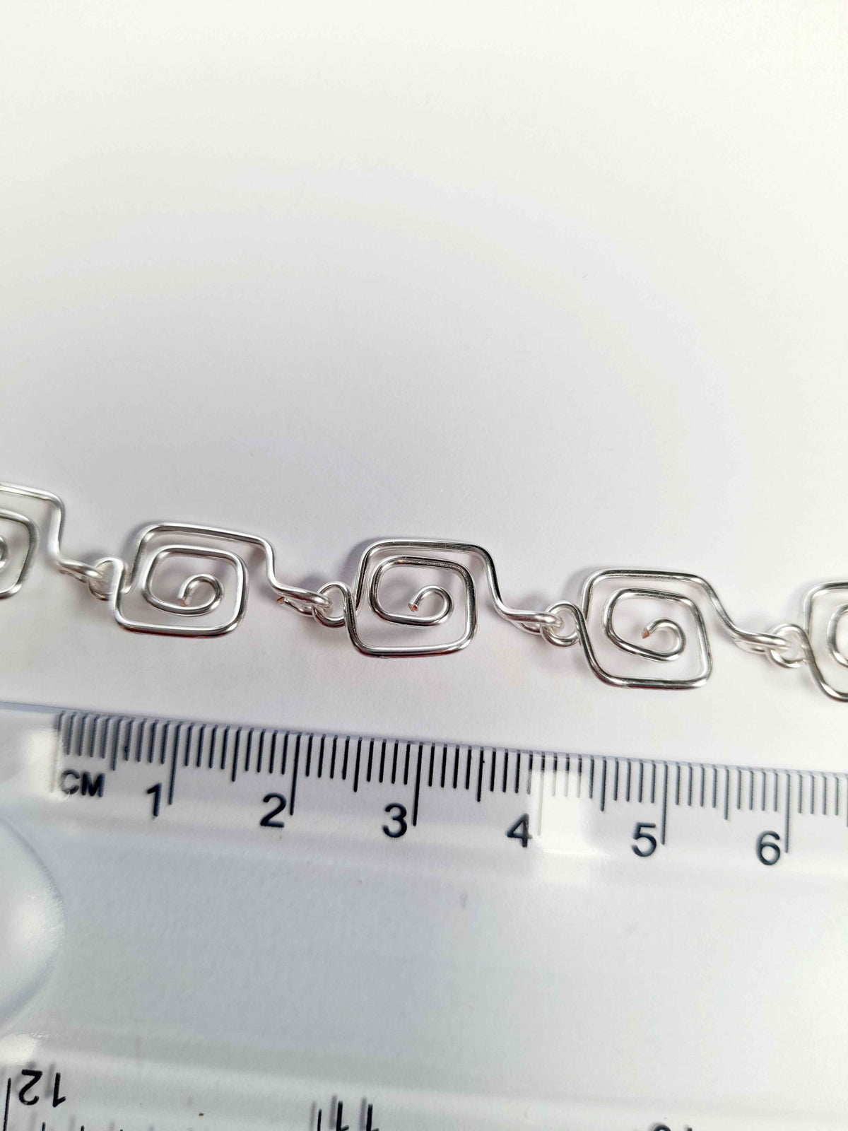 Dainty Super Swirly Silver Square Spiral Necklace