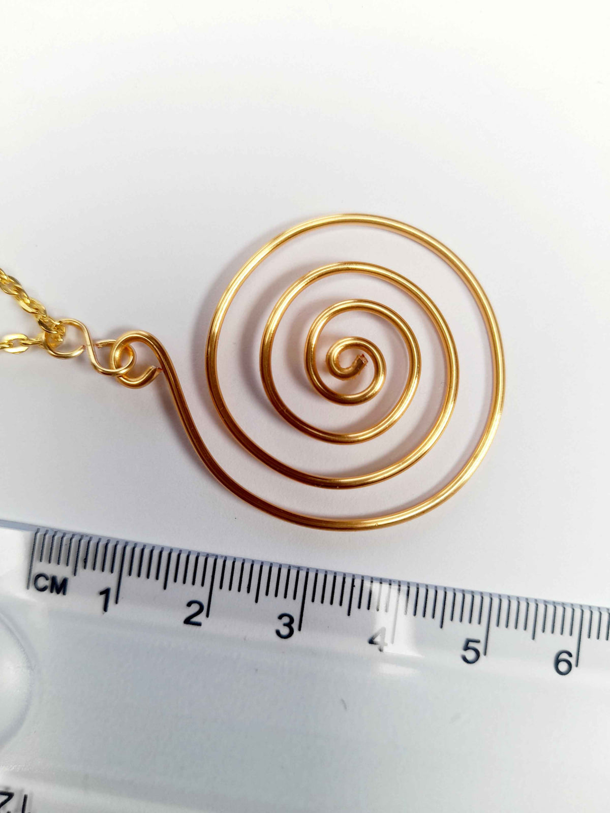 Elegant Handmade Gold Spiral Pendant Necklace