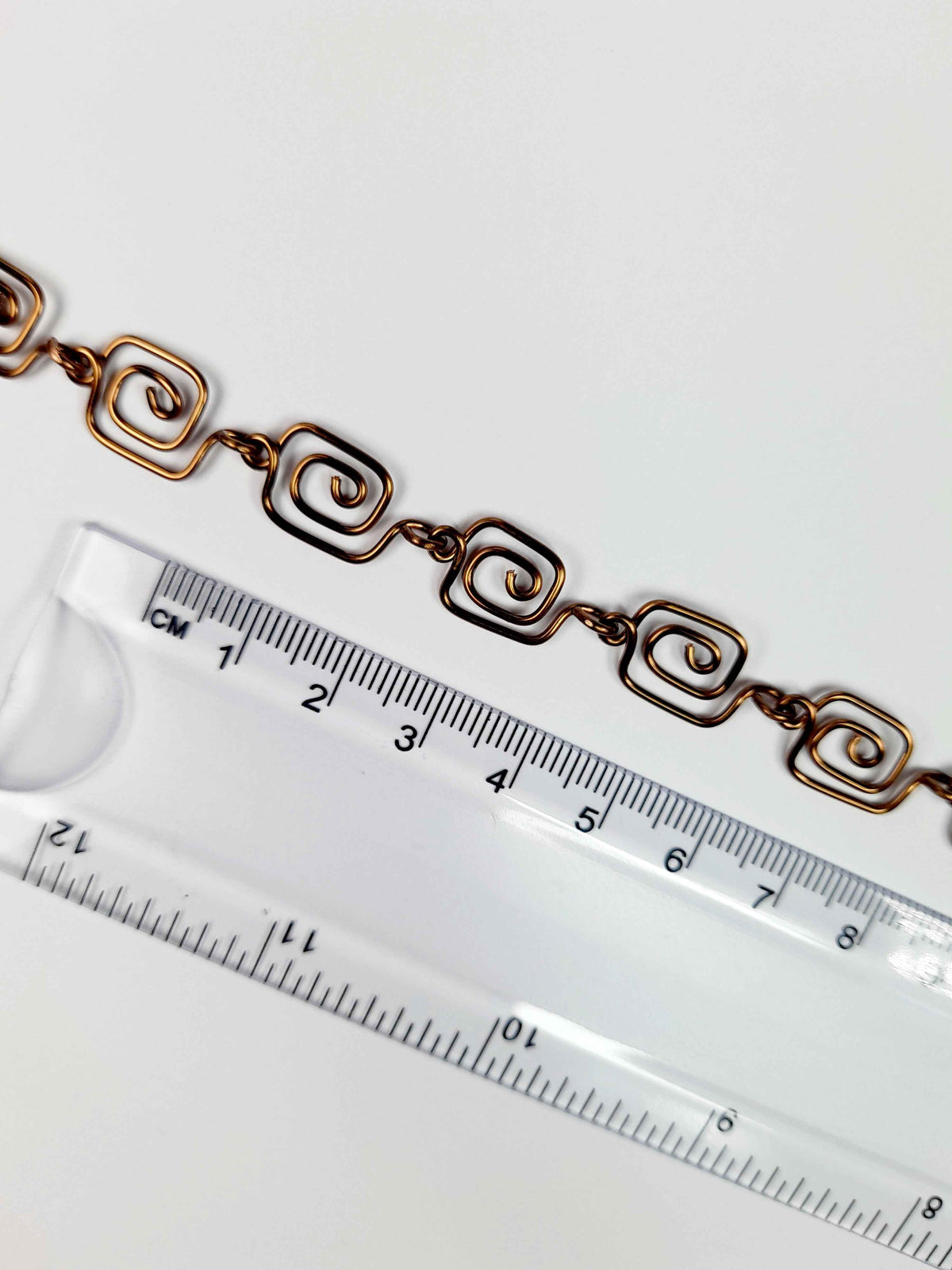 Dainty Super Swirly Bronze Square Spiral Bracelet