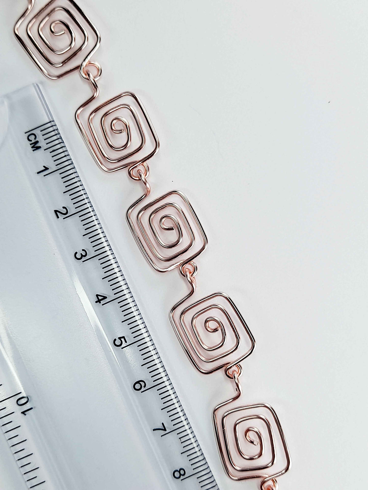 Super Swirly Rose Gold Square Spiral Bracelet
