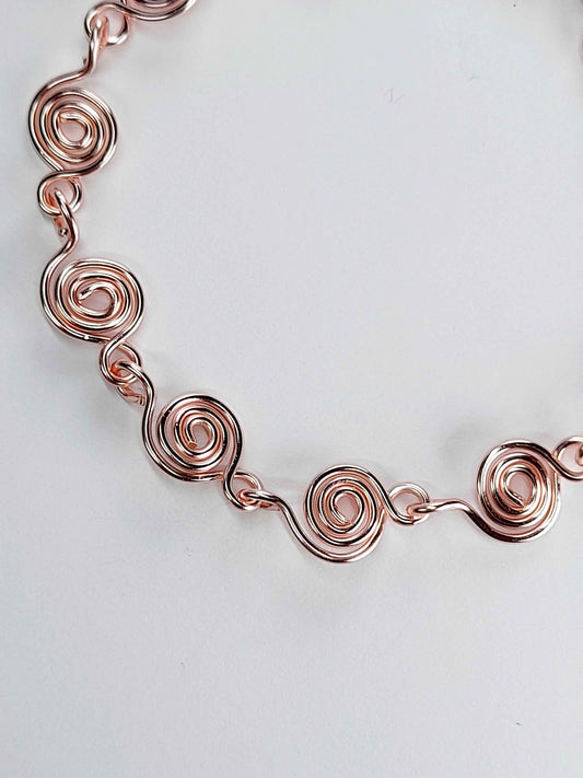 Dainty Super Swirly Rose Gold Spiral Bracelet