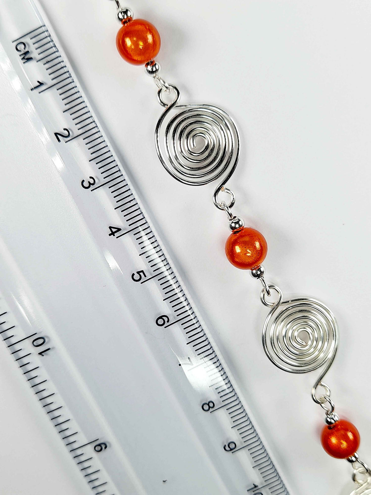 Bright Orange Spiral Necklace, Handmade & Lightweight