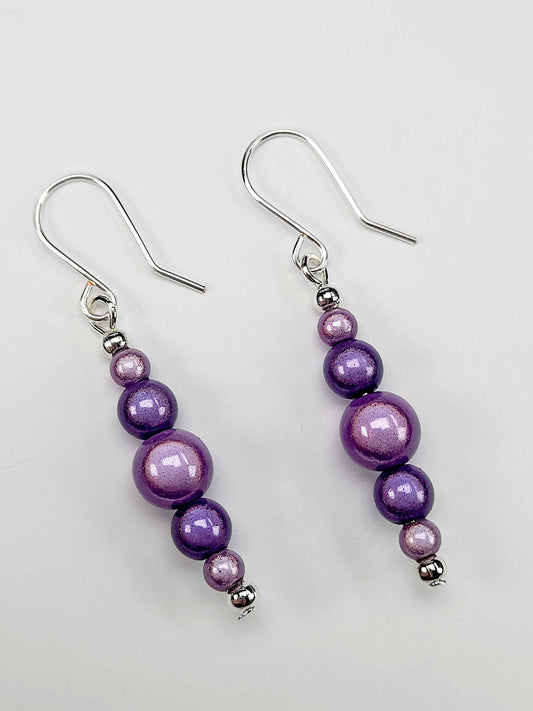 Lilac Miracle Bead Earrings