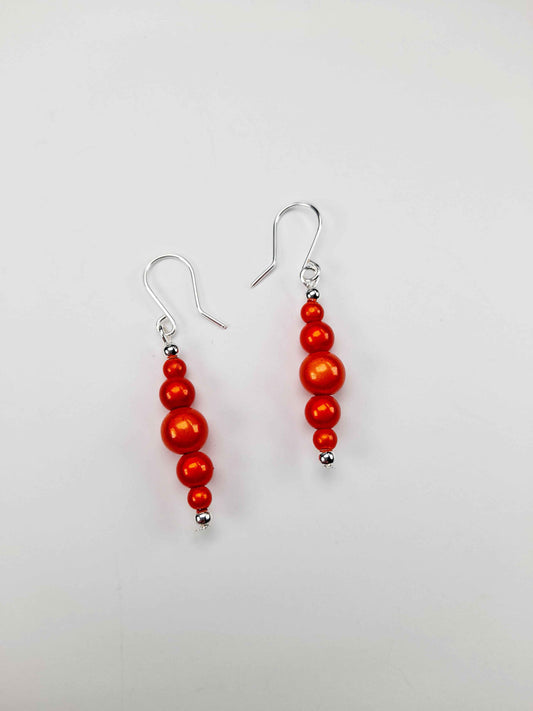 Orange Miracle Bead Earrings