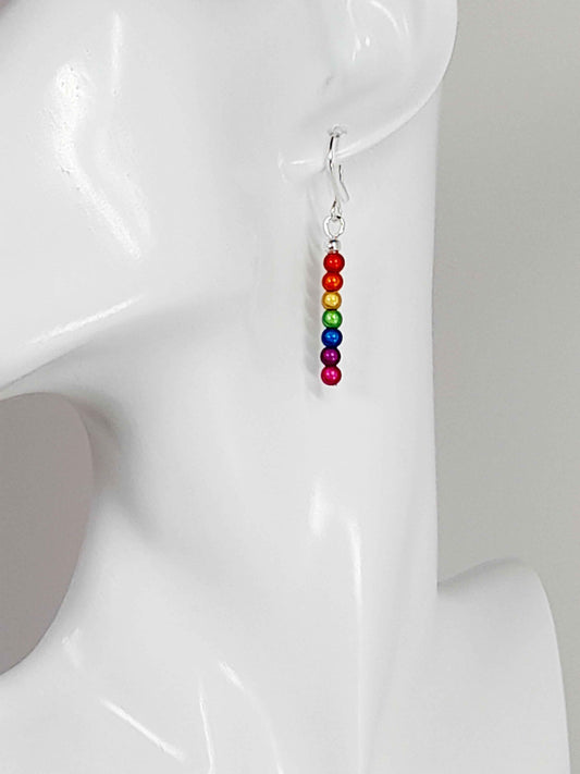 Small Rainbow Drop Earrings – Colourful, Lightweight & Handmade
