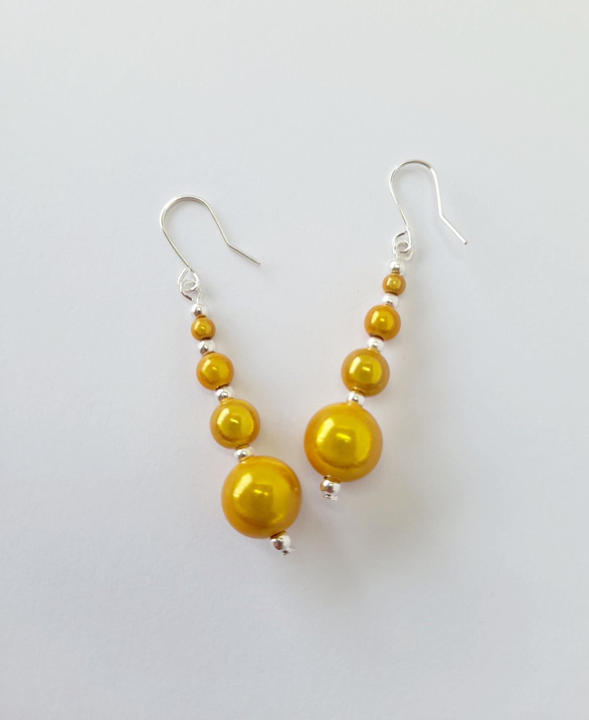 Yellow Miracle Bead Drop Earrings