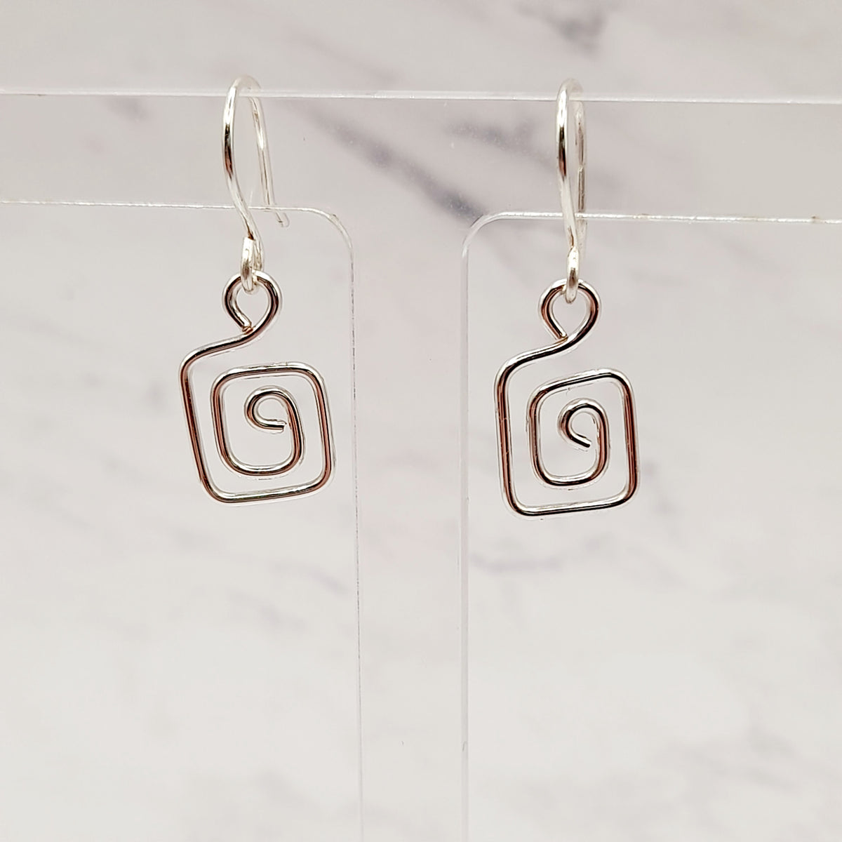 Complete 3-Piece Handcrafted Dainty Square Spiral Jewellery Set