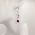 Dainty Silver & Purple Spiral Earrings, Handmade, Lightweight & Pretty