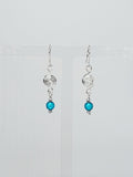 Dainty Silver & Turquoise Spiral Earrings, Handmade, Lightweight & Pretty