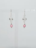 Dainty Silver & Pale Pink Spiral Earrings, Handmade, Lightweight & Pretty