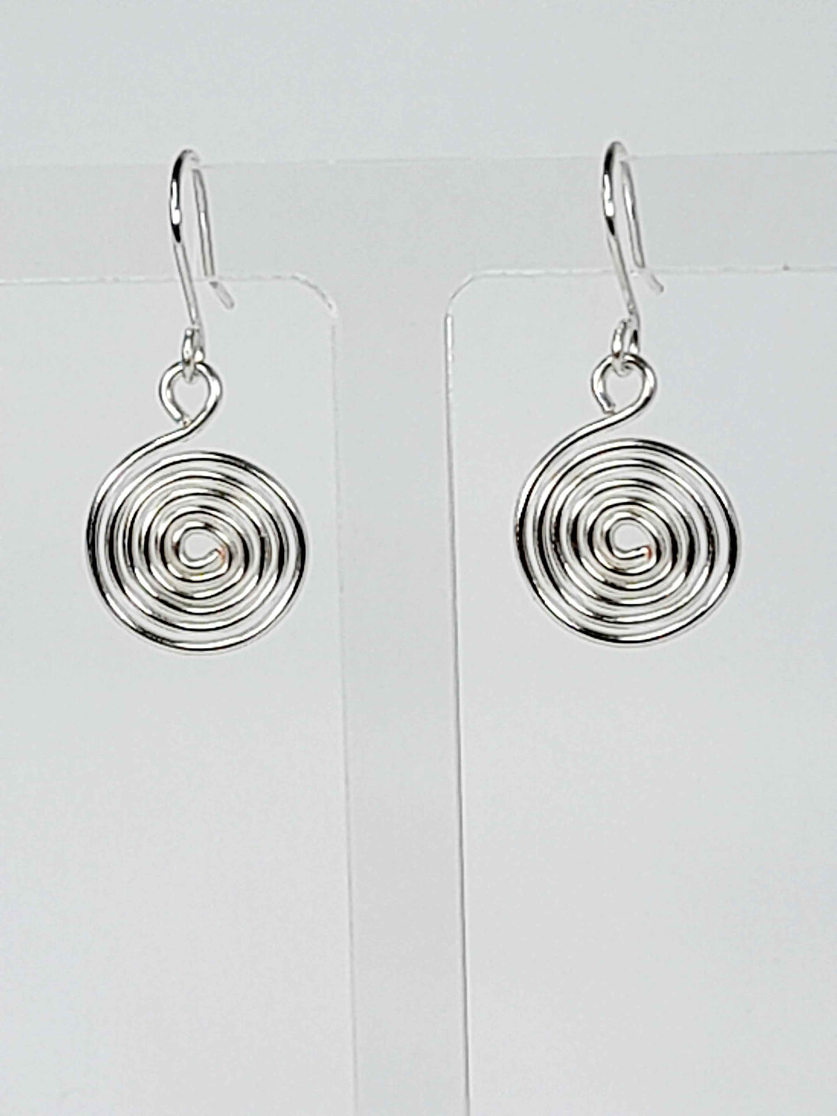 Handmade Silver Spiral Earrings, Dainty Lightweight Non‑Tarnish Swirl Design