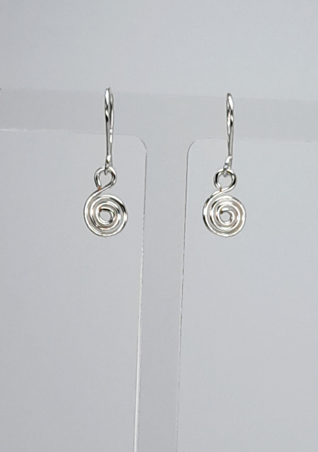 Tiny Silver Spiral Earrings, Handmade Dainty Lightweight Swirl Drops