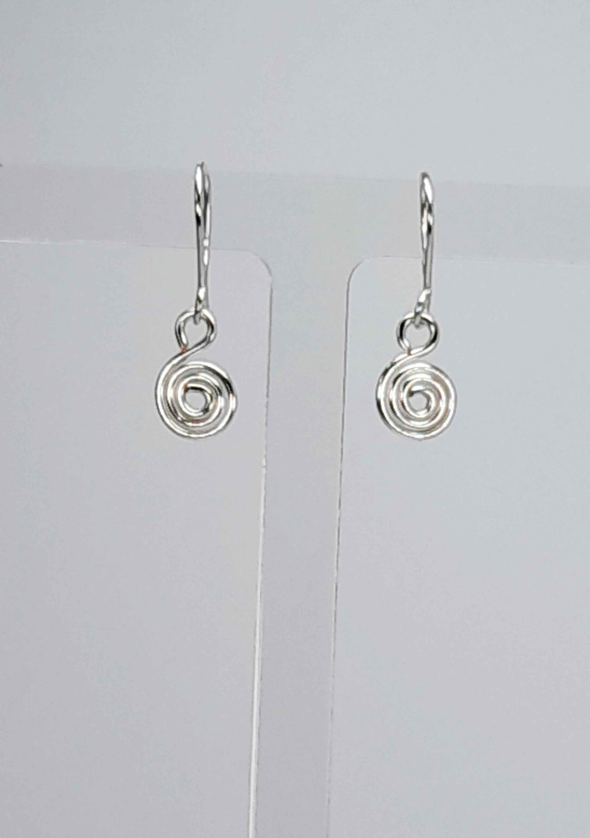 Tiny Silver Spiral Earrings, Handmade Dainty Lightweight Swirl Drops