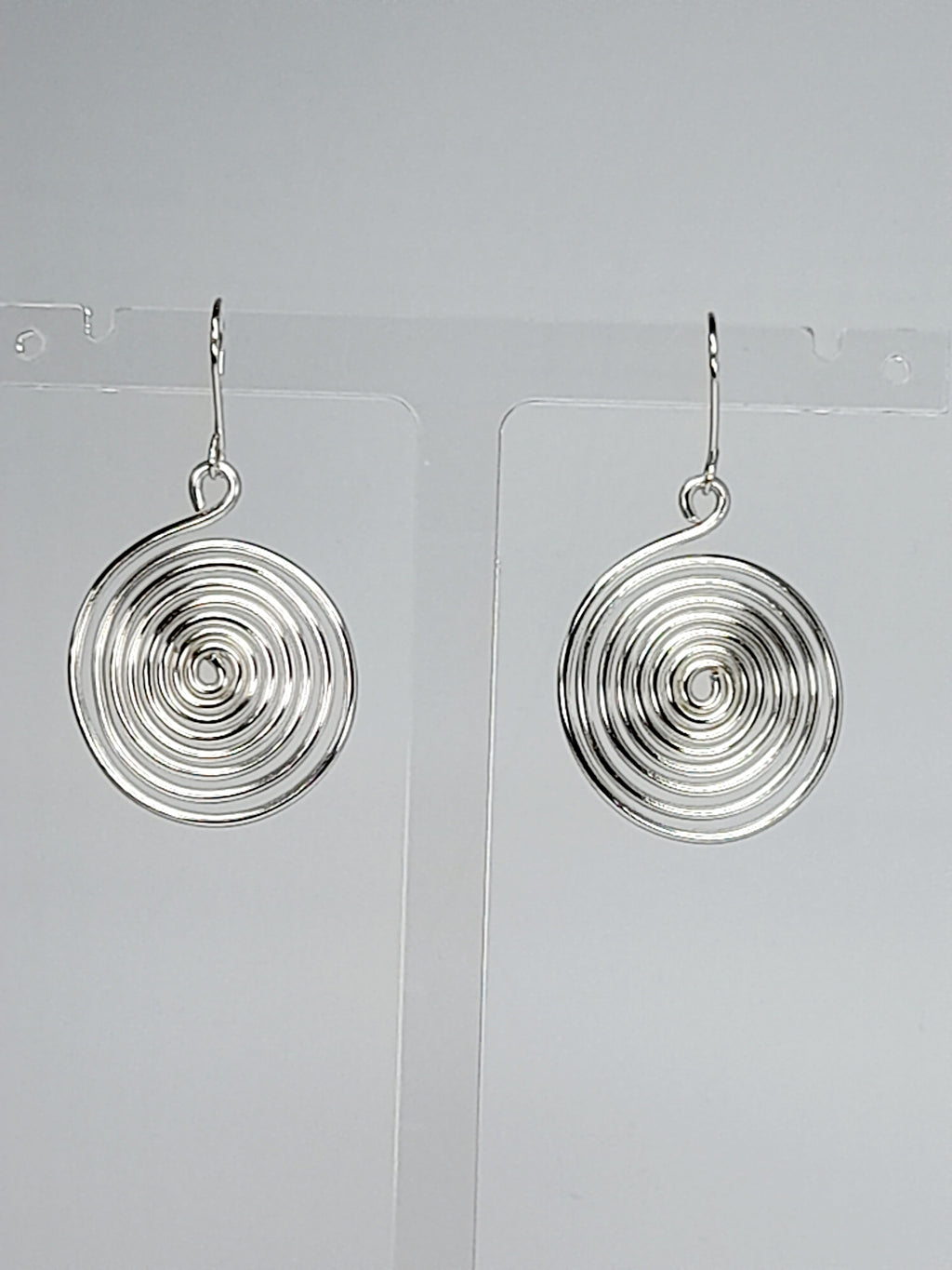Handmade Large Silver Spiral Earrings, Lightweight, Statement & Non‑Tarnish