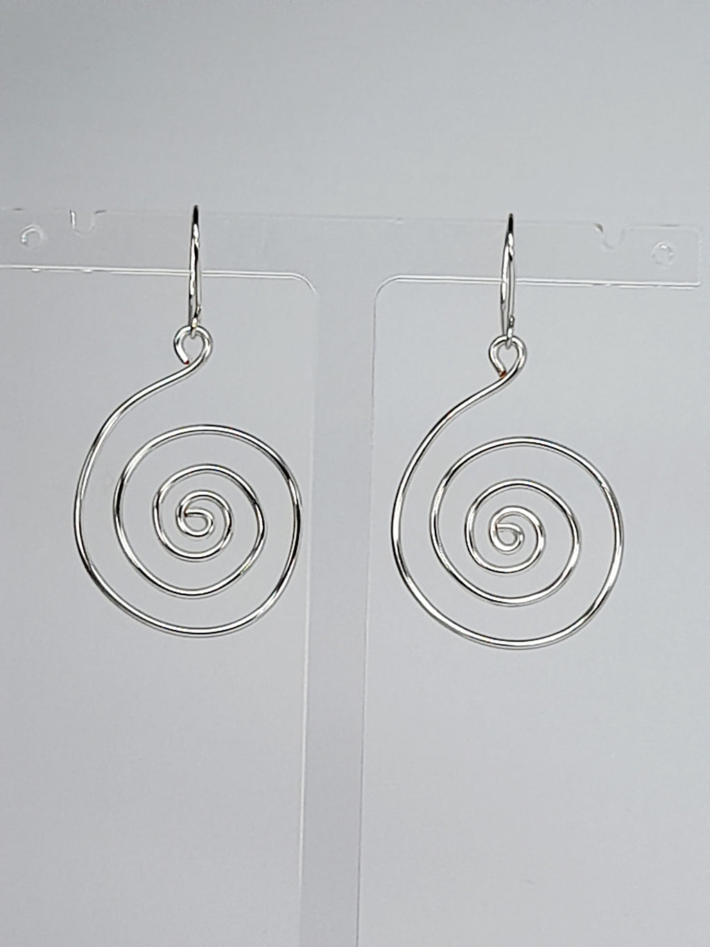 Handmade Large Silver Spiral Earrings, Lightweight, Statement & Non‑Tarnish