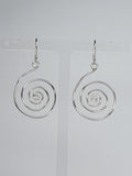 Handmade Large Silver Spiral Earrings, Lightweight, Statement & Non‑Tarnish