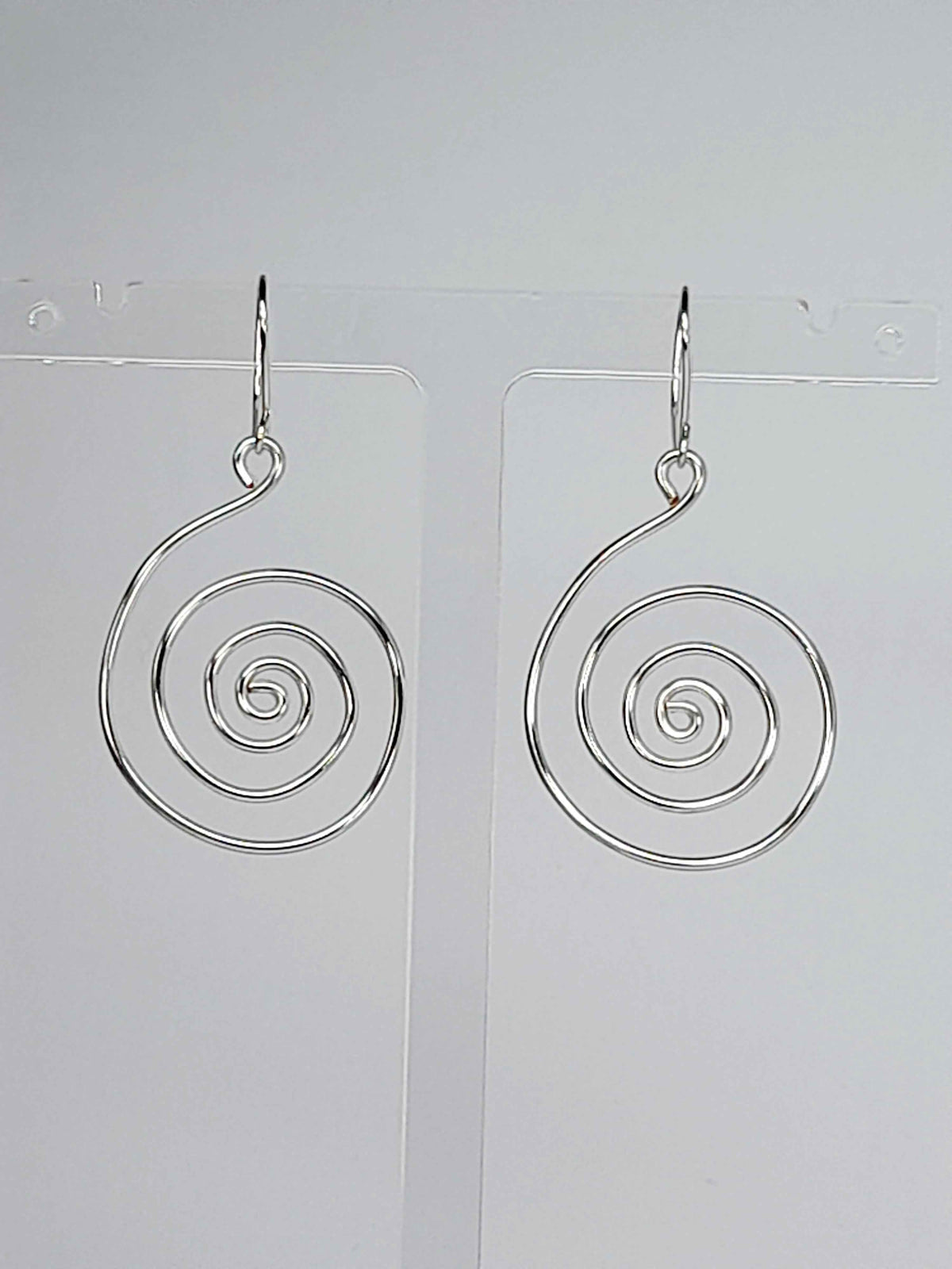 Handmade Large Silver Spiral Earrings, Lightweight, Statement & Non‑Tarnish