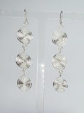 Handmade Silver‑Plated Spiral  Earrings, Lightweight Statement Dangle Jewellery