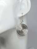Handmade Large Silver Spiral Earrings, Lightweight, Statement & Non‑Tarnish
