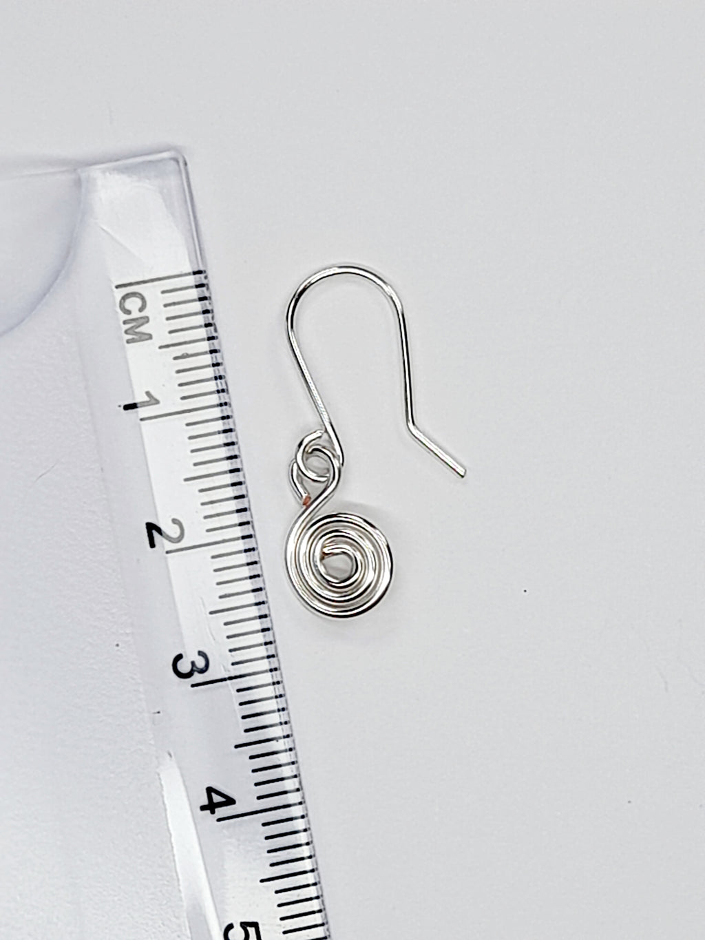 Tiny Silver Spiral Earrings, Handmade Dainty Lightweight Swirl Drops