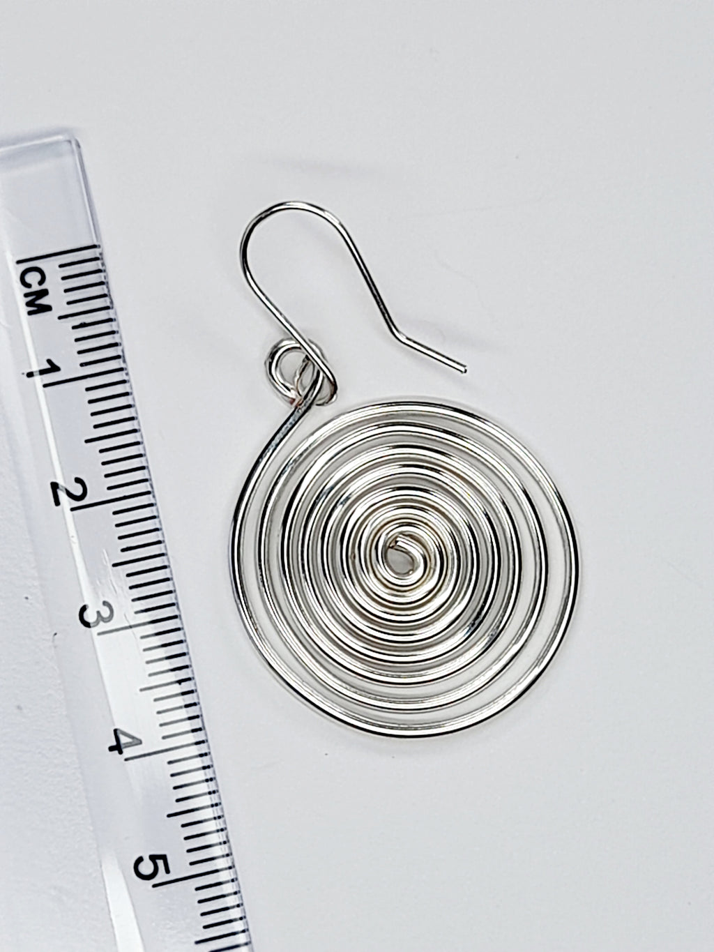 Handmade Large Silver Spiral Earrings, Lightweight, Statement & Non‑Tarnish