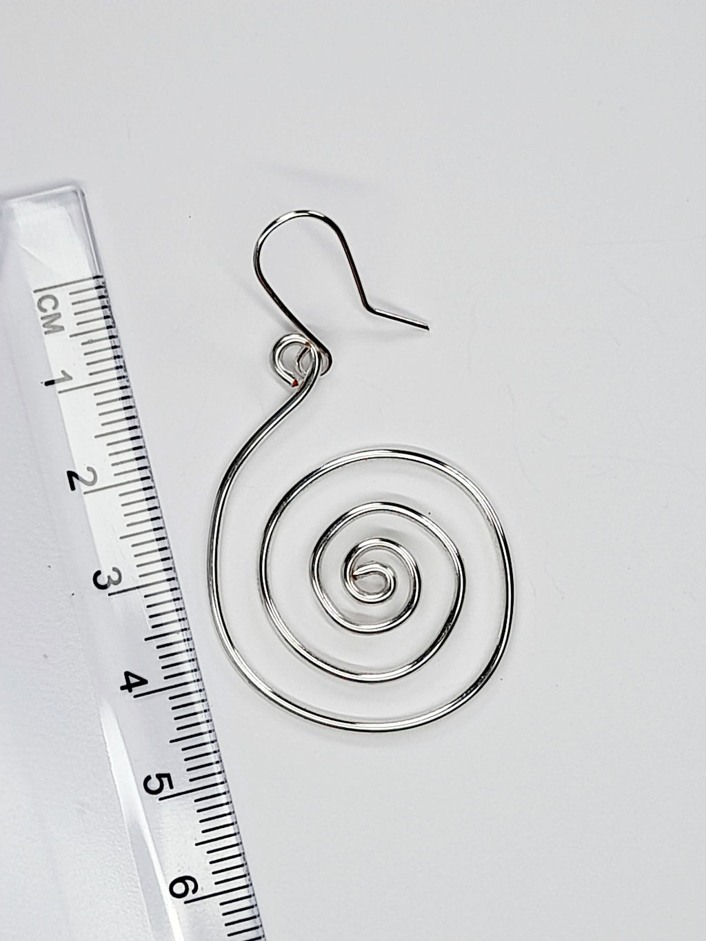 Handmade Large Silver Spiral Earrings, Lightweight, Statement & Non‑Tarnish