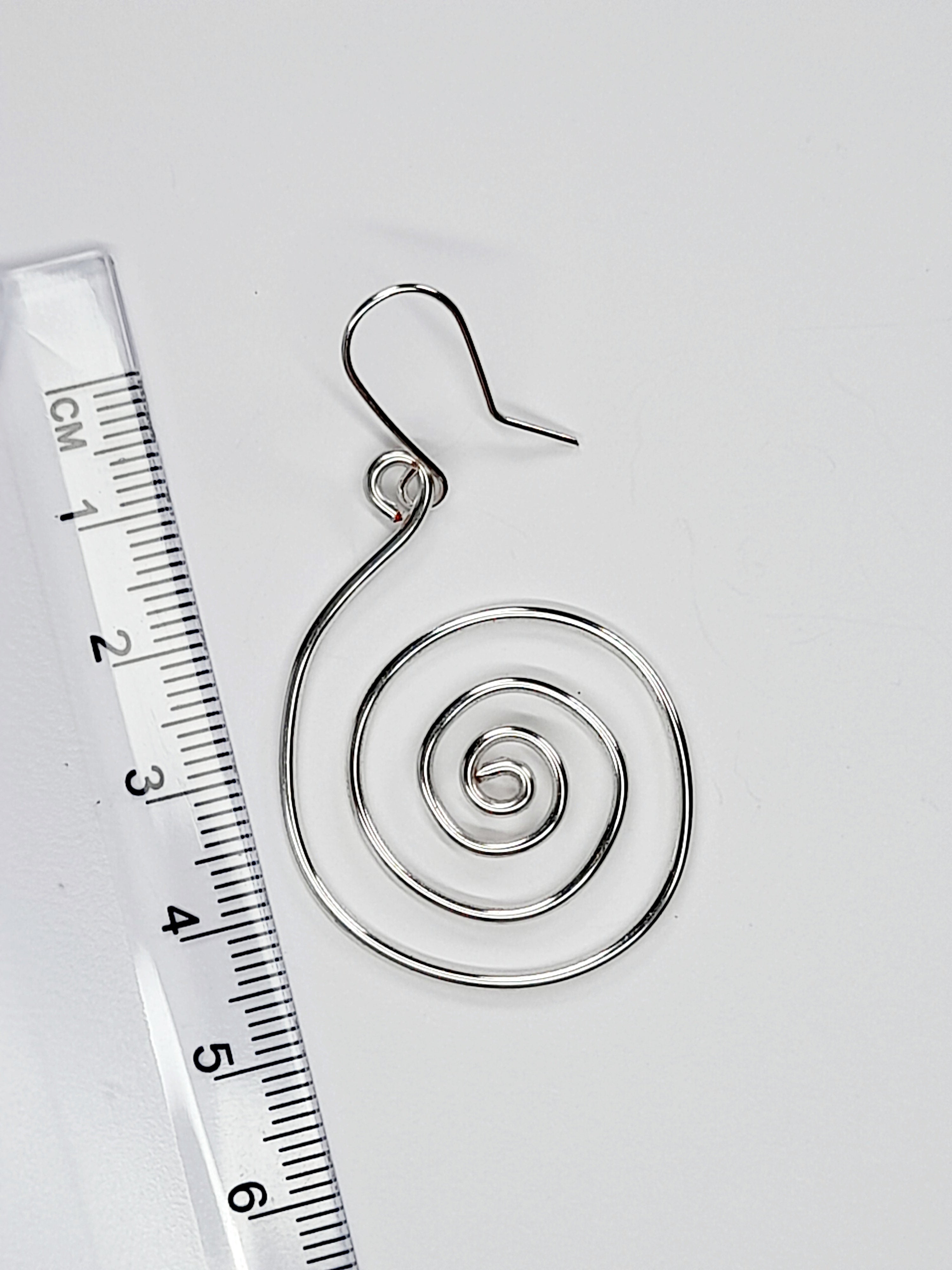 Handmade Large Silver Spiral Earrings, Lightweight, Statement & Non‑Tarnish