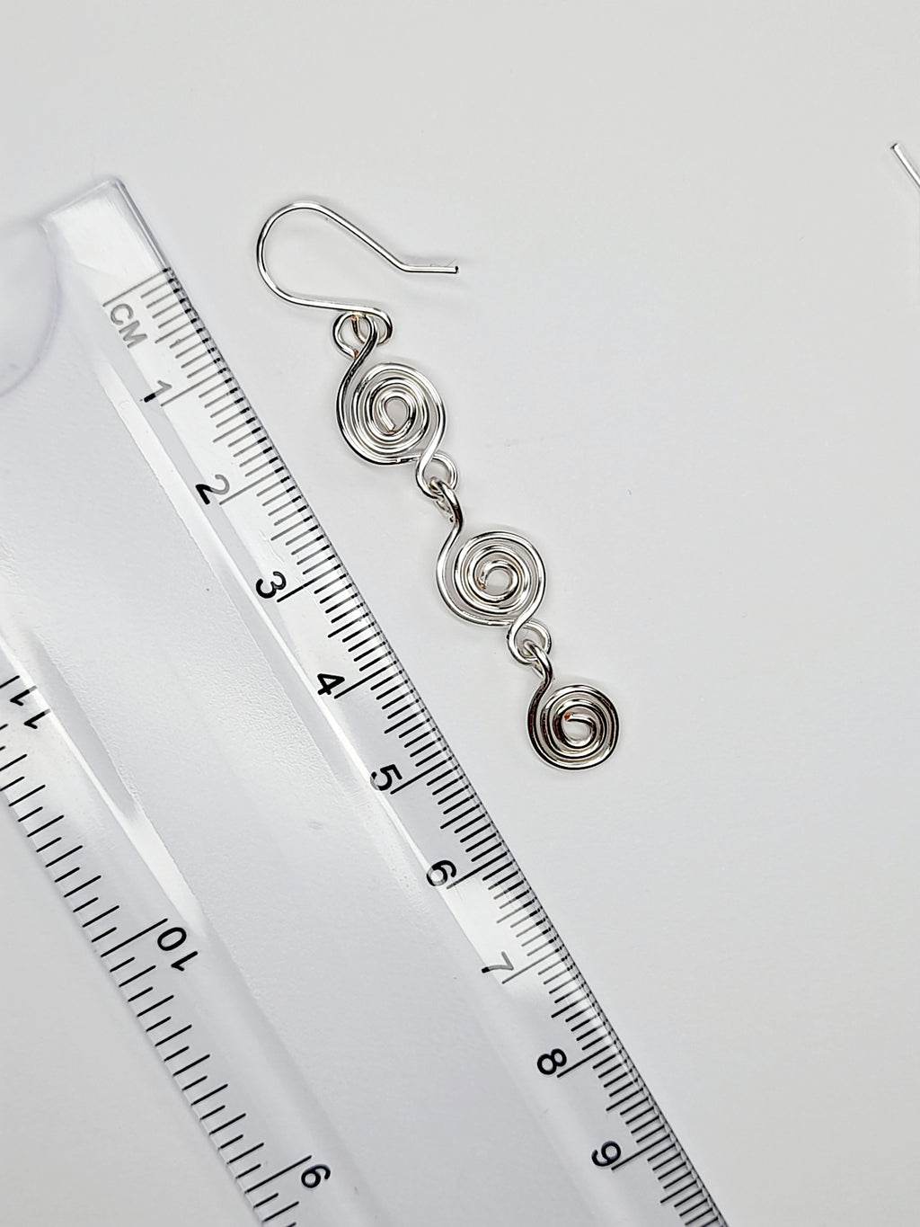 Handmade Silver‑Plated Spiral Drop Earrings, Lightweight Statement Dangle Jewellery