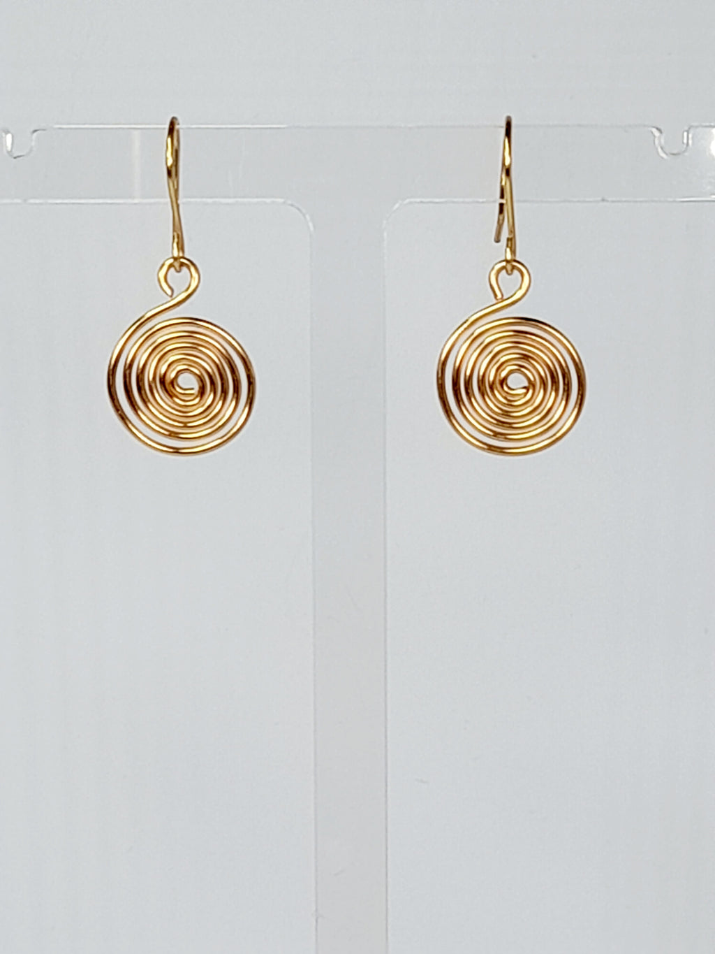 Handmade Gold Spiral Earrings, Dainty Lightweight Non‑Tarnish Swirl Design