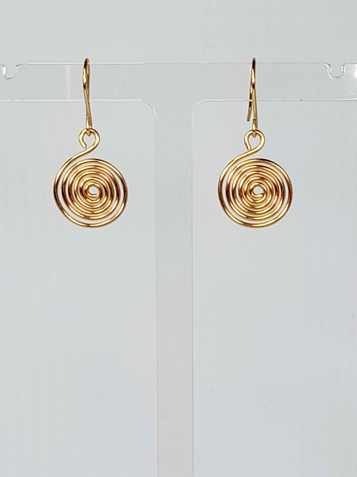 Handmade Gold Spiral Earrings, Dainty Lightweight Non‑Tarnish Swirl Design