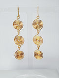 Handmade Gold‑Plated Spiral  Earrings, Lightweight Statement Dangle Jewellery