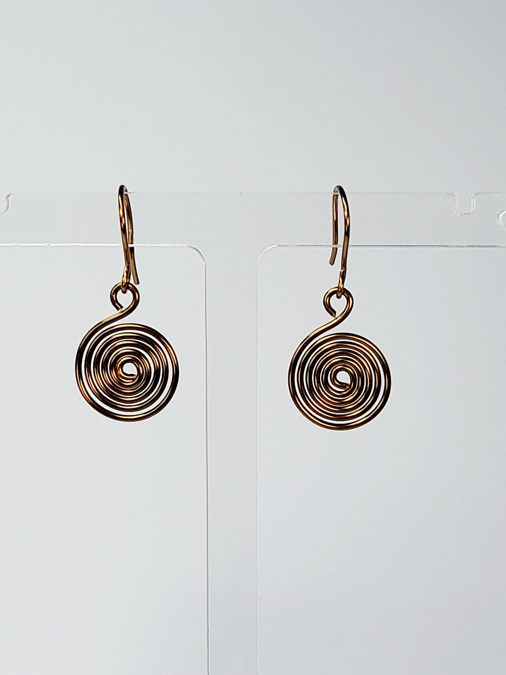 HandmadeBronze Spiral Earrings, Dainty Lightweight Non‑Tarnish Swirl Design