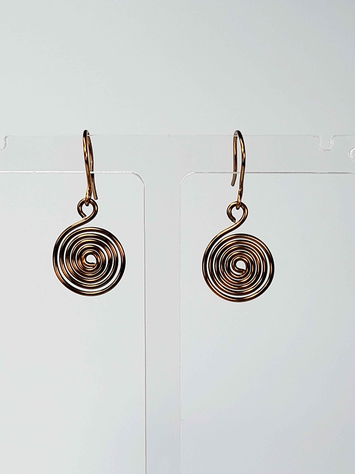 HandmadeBronze Spiral Earrings, Dainty Lightweight Non‑Tarnish Swirl Design