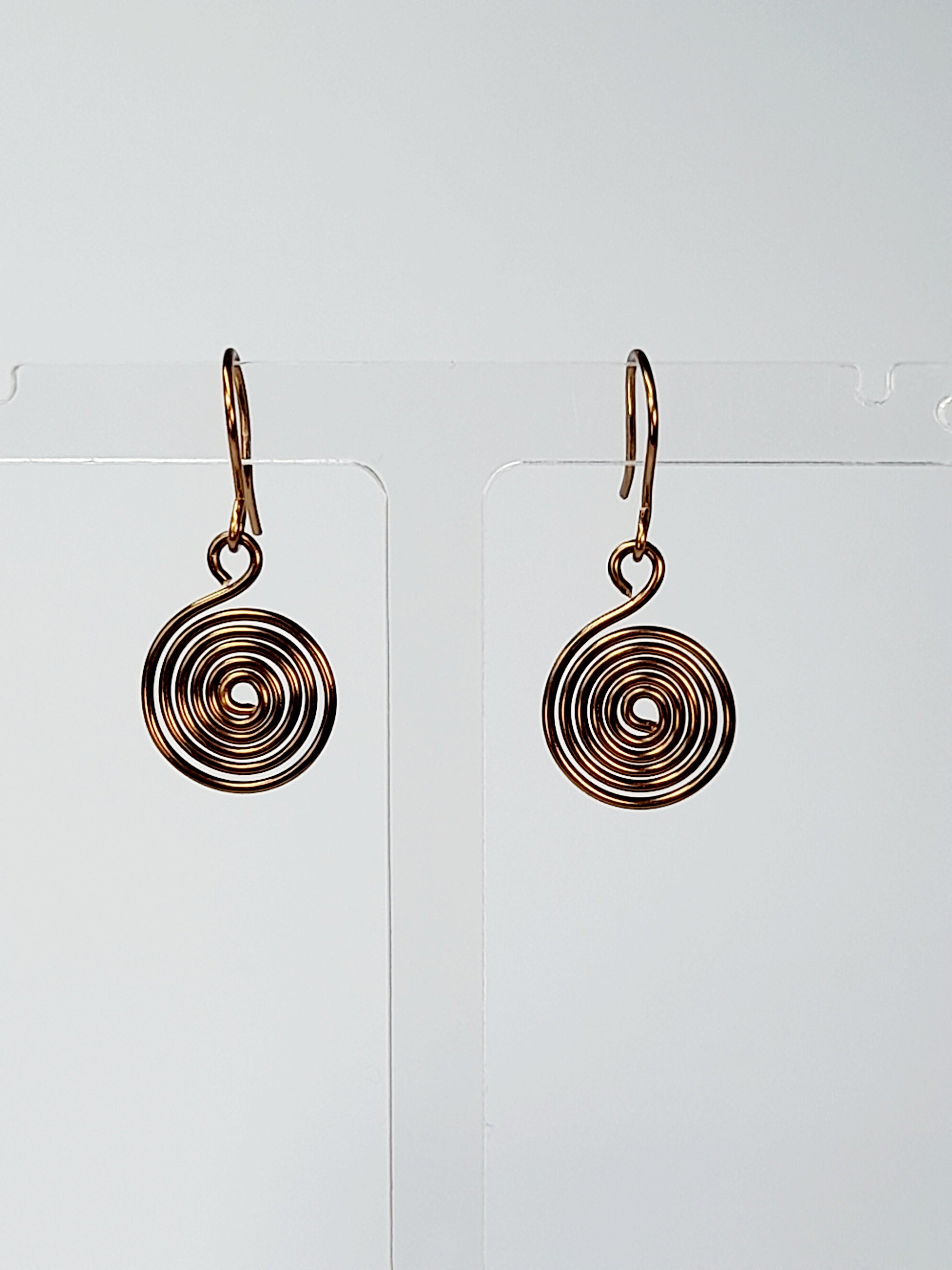 HandmadeBronze Spiral Earrings, Dainty Lightweight Non‑Tarnish Swirl Design