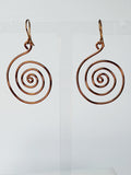 Handmade Large Bronze Spiral Earrings, Lightweight, Statement & Non‑Tarnish
