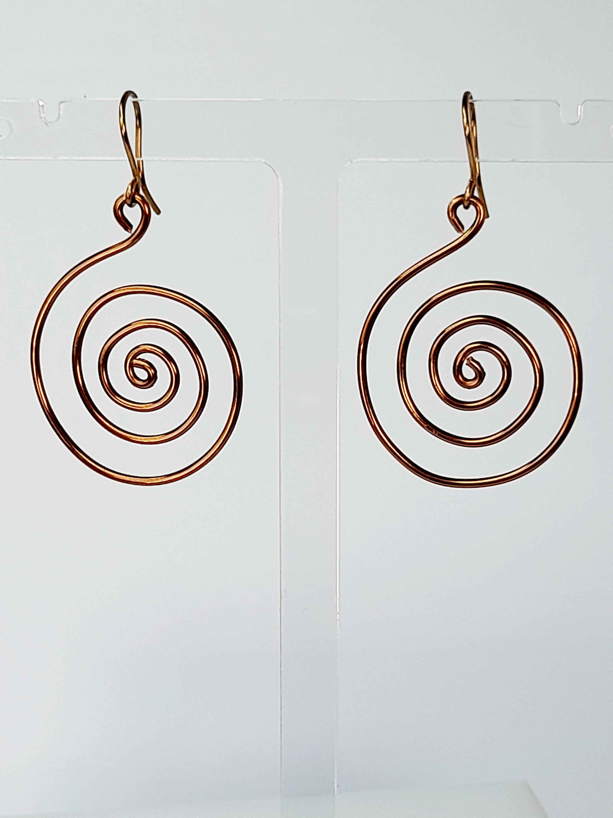 Handmade Large Bronze Spiral Earrings, Lightweight, Statement & Non‑Tarnish