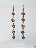 Handmade Bronze‑Plated Long Spiral Earrings, Lightweight Five‑Spiral Geometric Dangle Jewellery