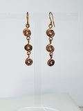 Handmade Bronze‑Plated Spiral Drop Earrings, Lightweight Statement Dangle Jewellery