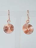 Handmade Rose Gold Spiral Earrings, Dainty Lightweight Non‑Tarnish Swirl Design