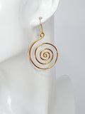 Handmade Large Gold Spiral Earrings, Lightweight, Statement & Non‑Tarnish