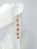 Handmade Gold‑Plated Long Spiral Earrings, Lightweight Five‑Spiral Geometric Dangle Jewellery