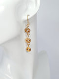Handmade Gold‑Plated Spiral Drop Earrings, Lightweight Statement Dangle Jewellery