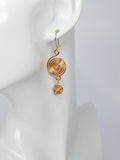 Handmade Gold‑Plated  Spiral Earrings, Geometric Double Spiral Dangle Jewellery