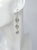 Handmade Silver‑Plated Spiral Drop Earrings, Lightweight Statement Dangle Jewellery