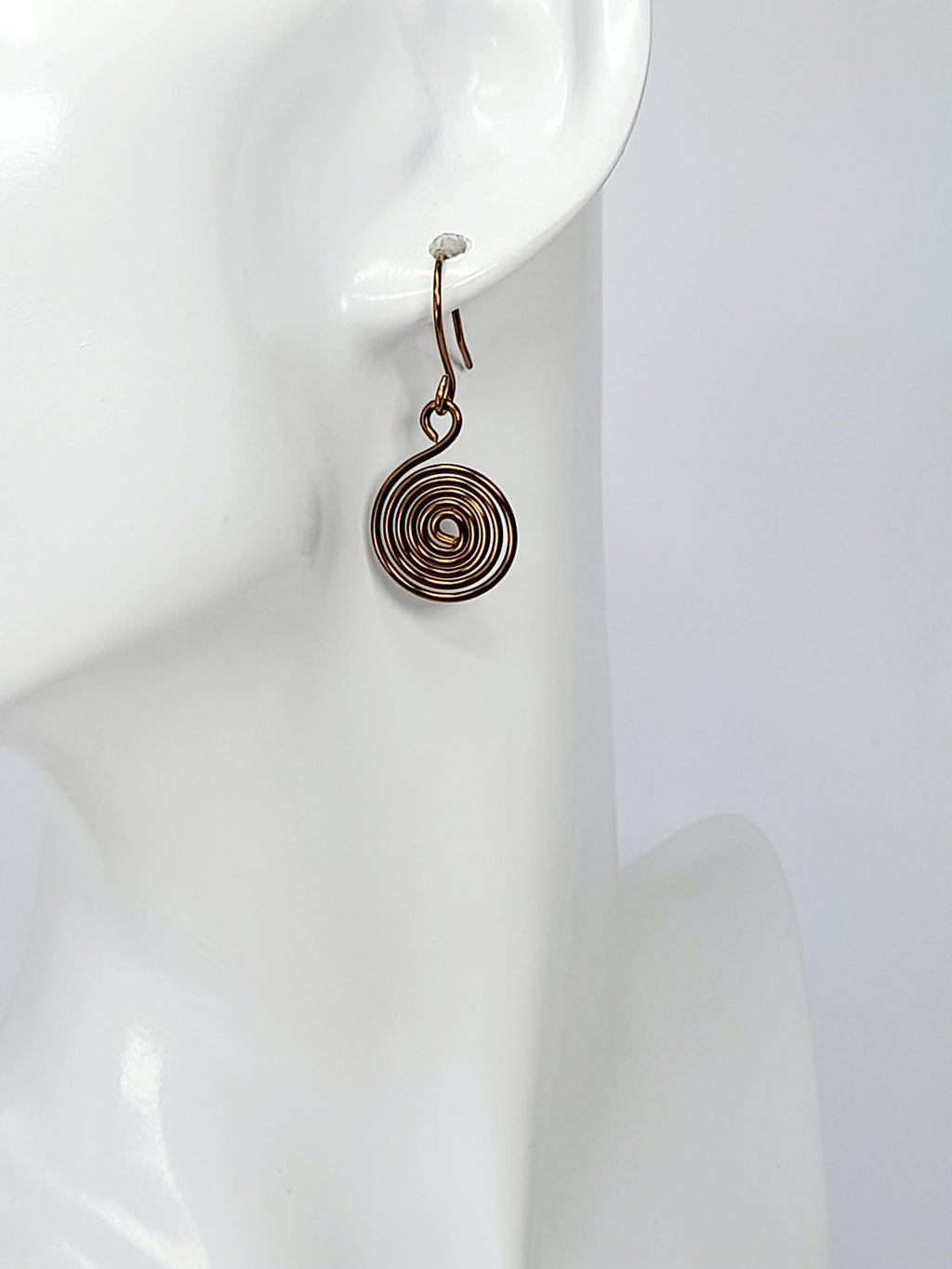 HandmadeBronze Spiral Earrings, Dainty Lightweight Non‑Tarnish Swirl Design